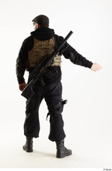 Whole Body Weapons-Rifle Man Pose with machine rifle White Army Athletic Bearded Studio photo references